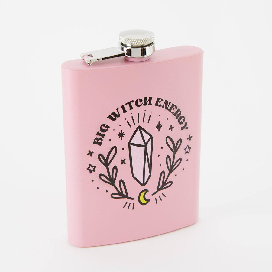 Punky Pins Big Witch Energy Hip Flask - Light Pink