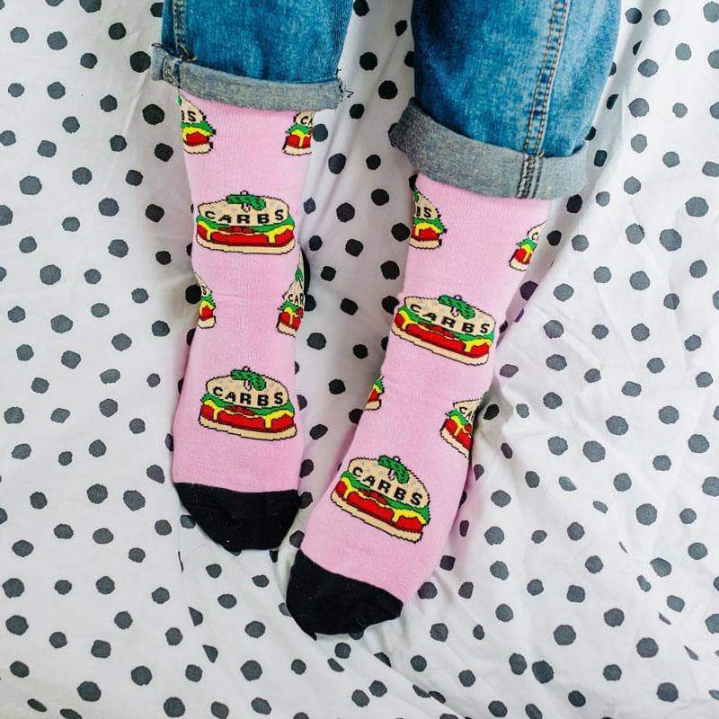 Punky Pins Carbs Burger Socks