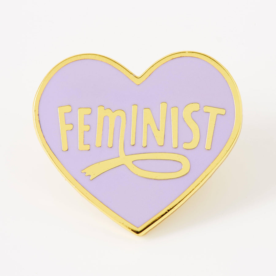 Punky Pins Feminist Heart Lilac Enamel Pin - Limited Edition