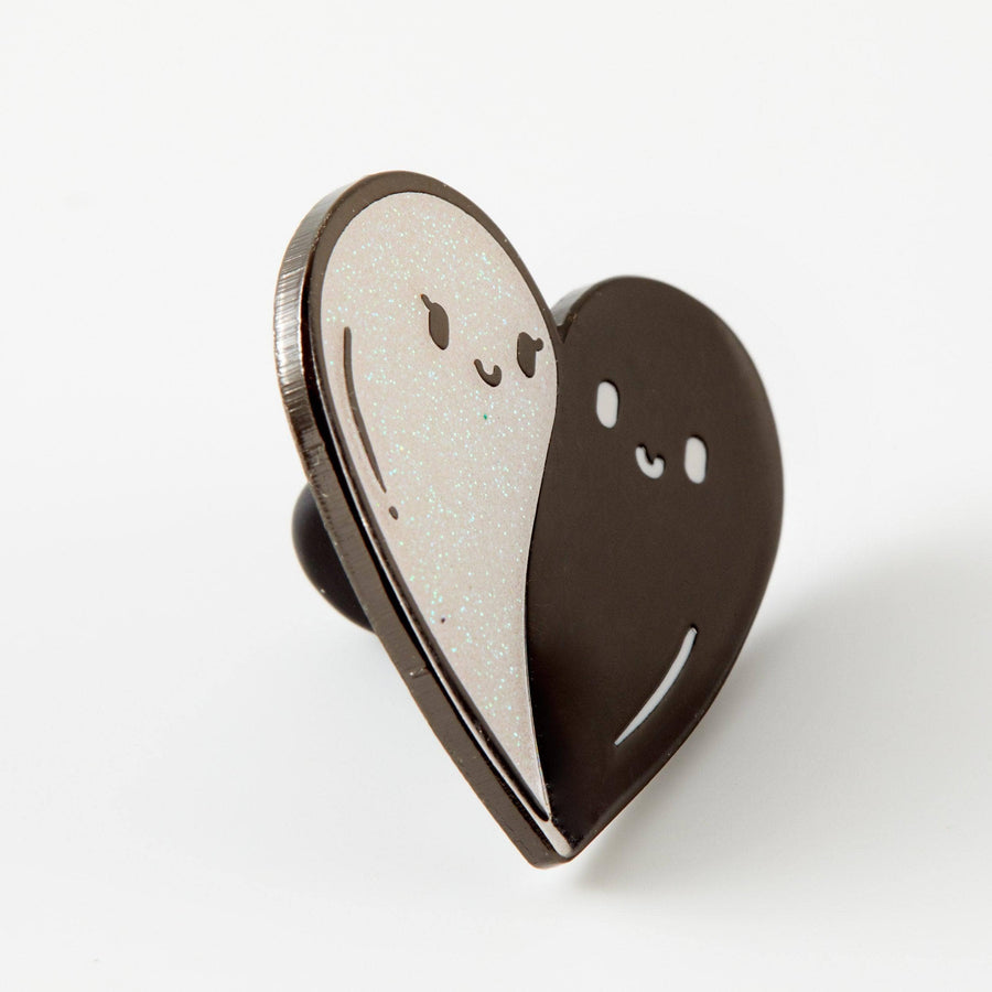 Punky Pins Heart Ghosts Grey Enamel Pin - Limited Edition