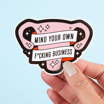 Punky Pins Mind Your Own Fucking Business Uterus Vinyl Sticker