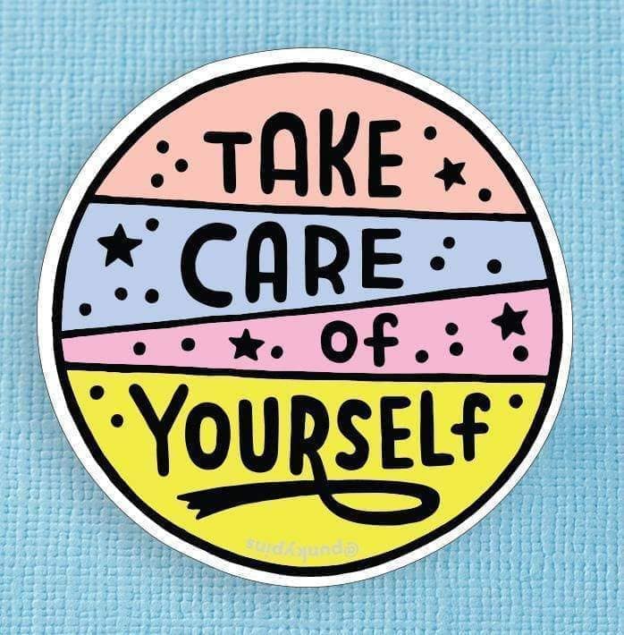 Punky Pins Take Care of Yourself Large Vinyl Sticker