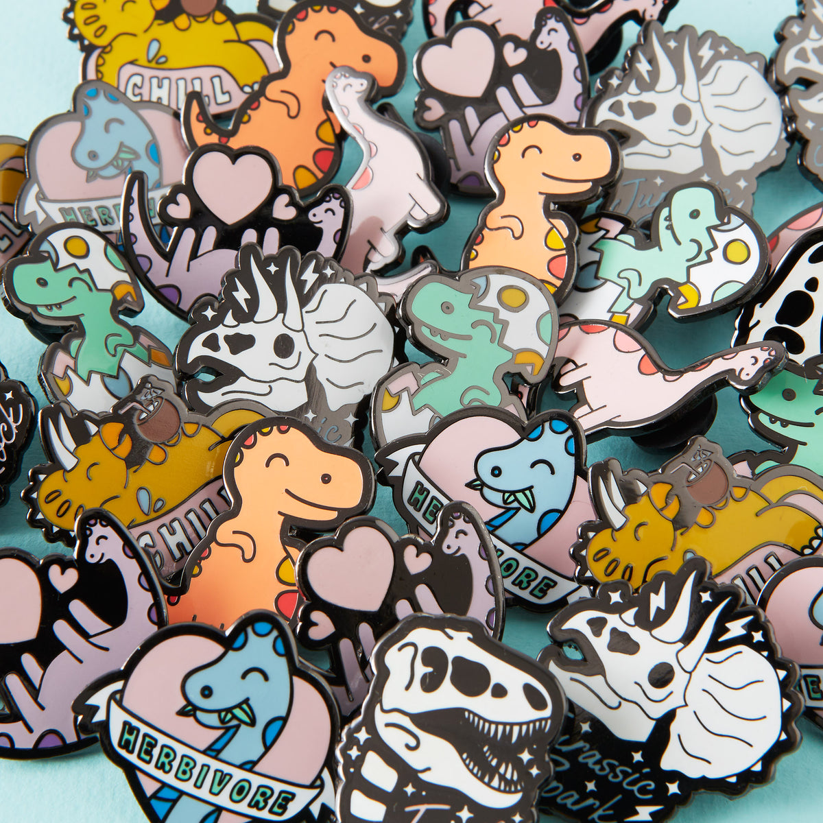 Dinosaur Gang Enamel Pins & Badges