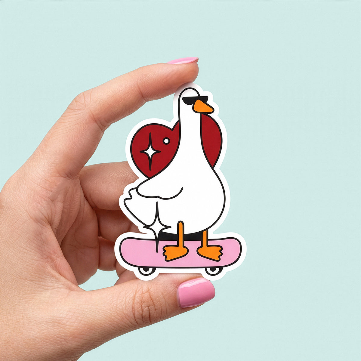 Skater Goose Vinyl Sticker
