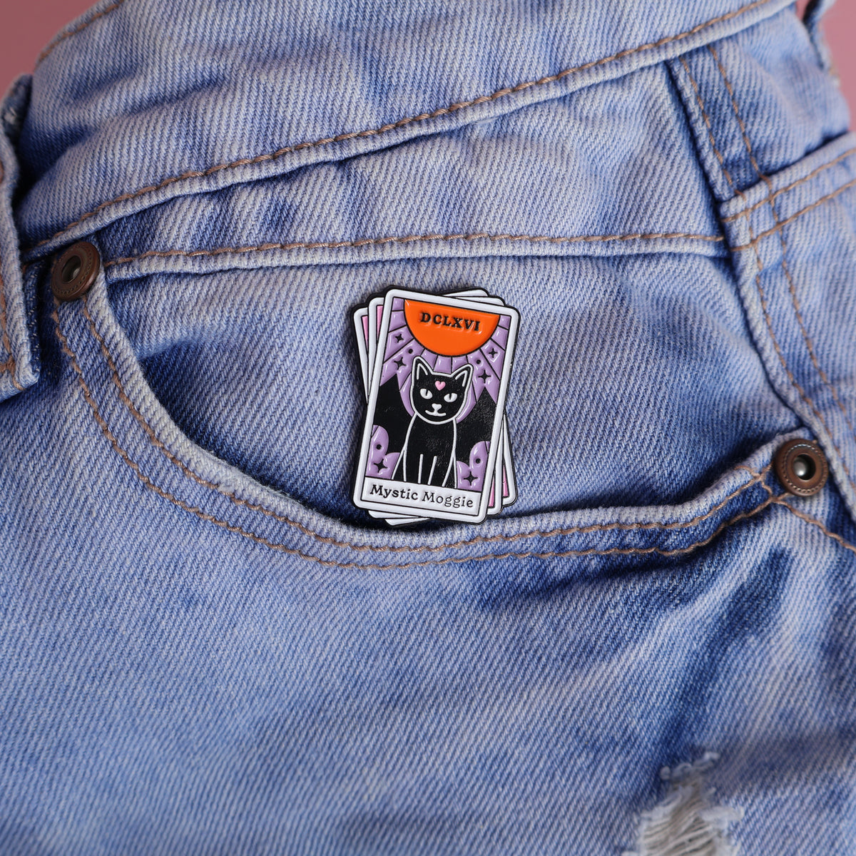 Mystic Moggie Tarot Enamel Pin