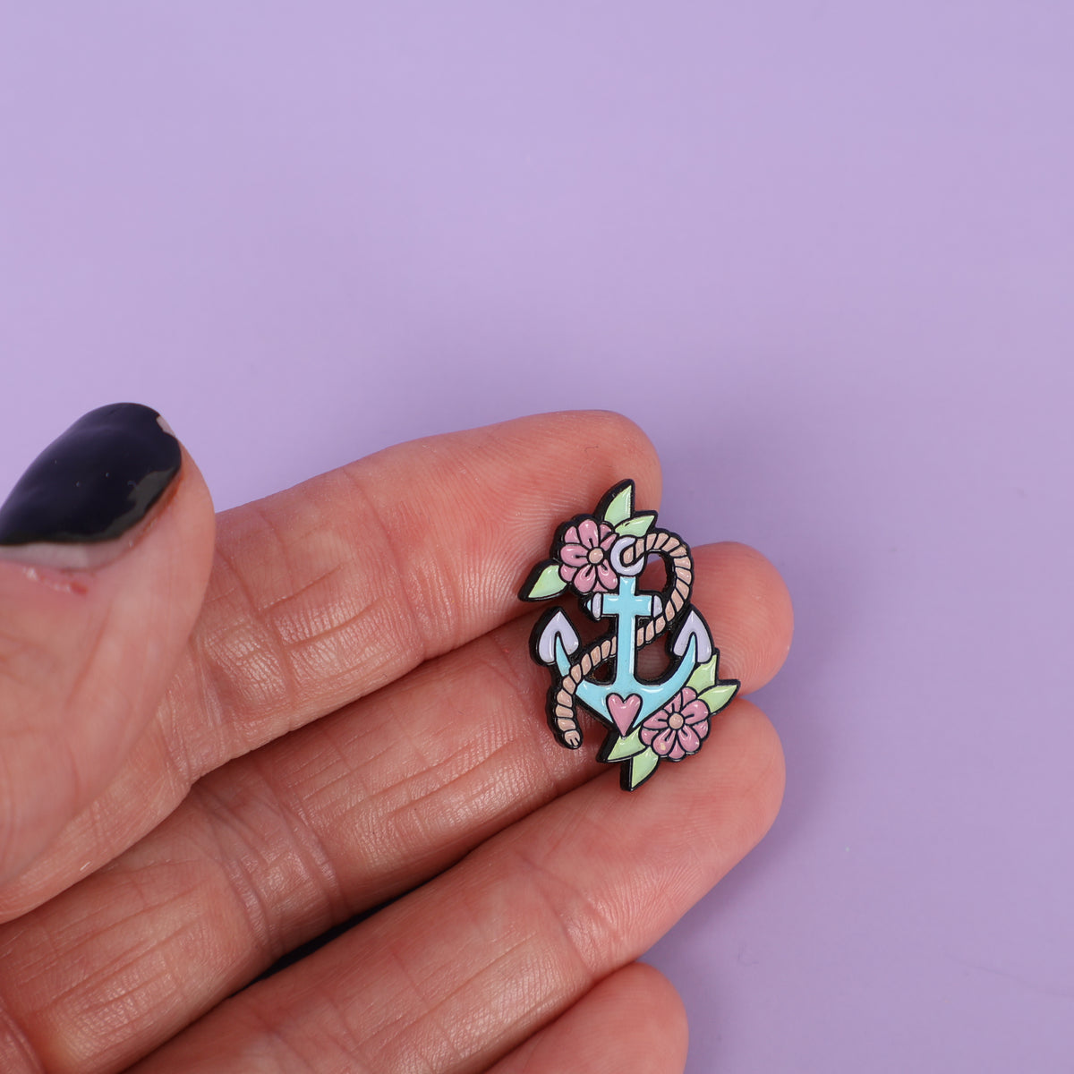 Flower Anchor Sample Enamel Pin