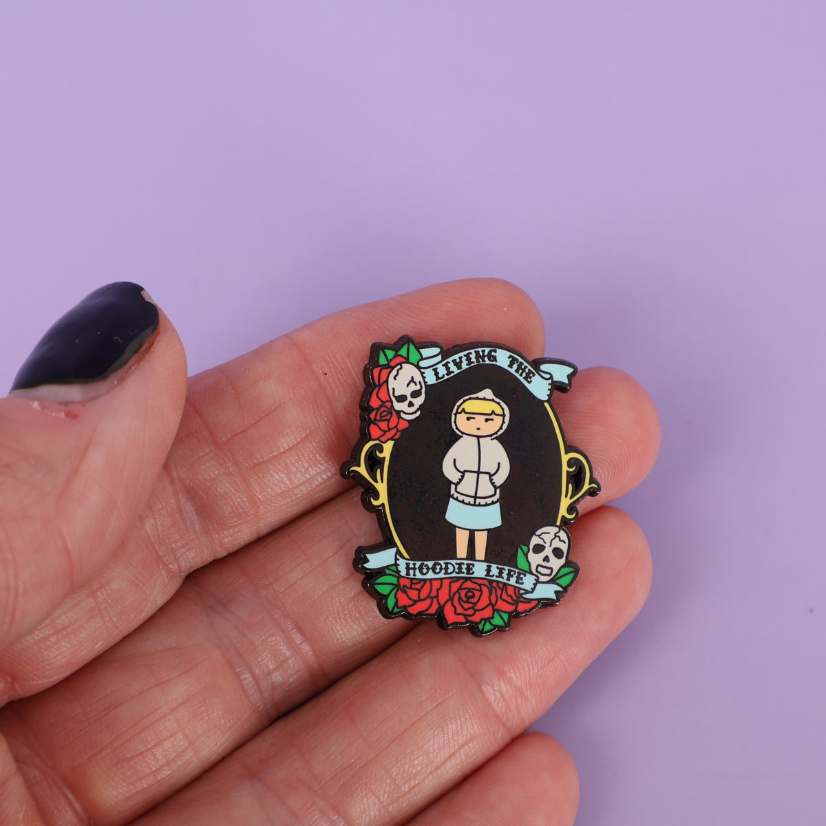 Living the Hoodie Life Sample Enamel Pin