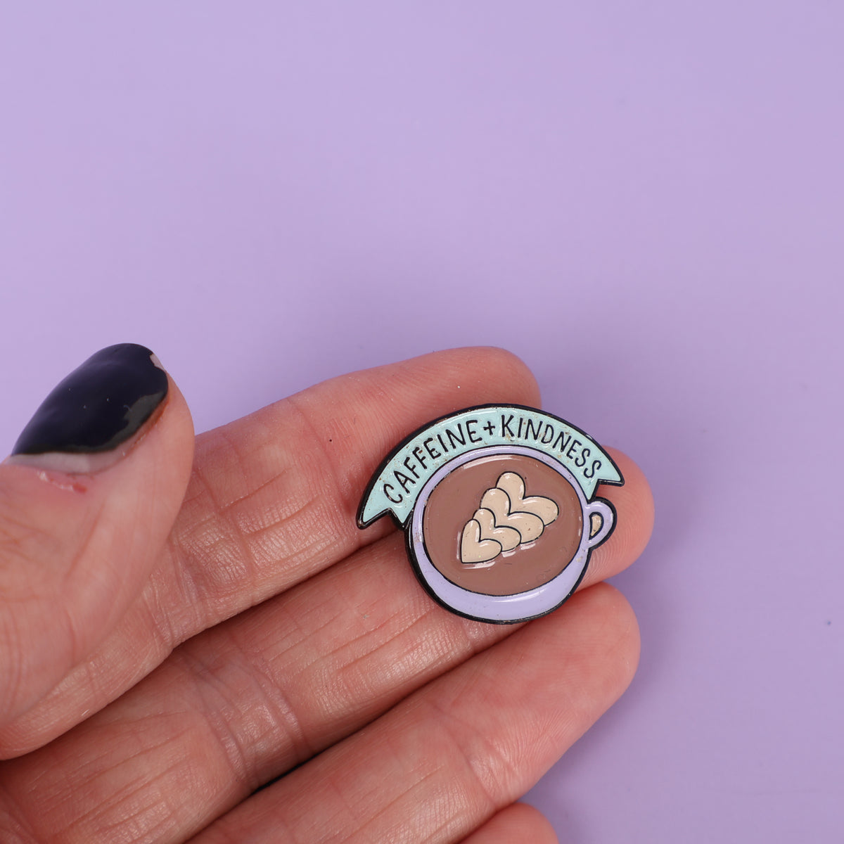 Caffeine + Kindness Sample Enamel Pin