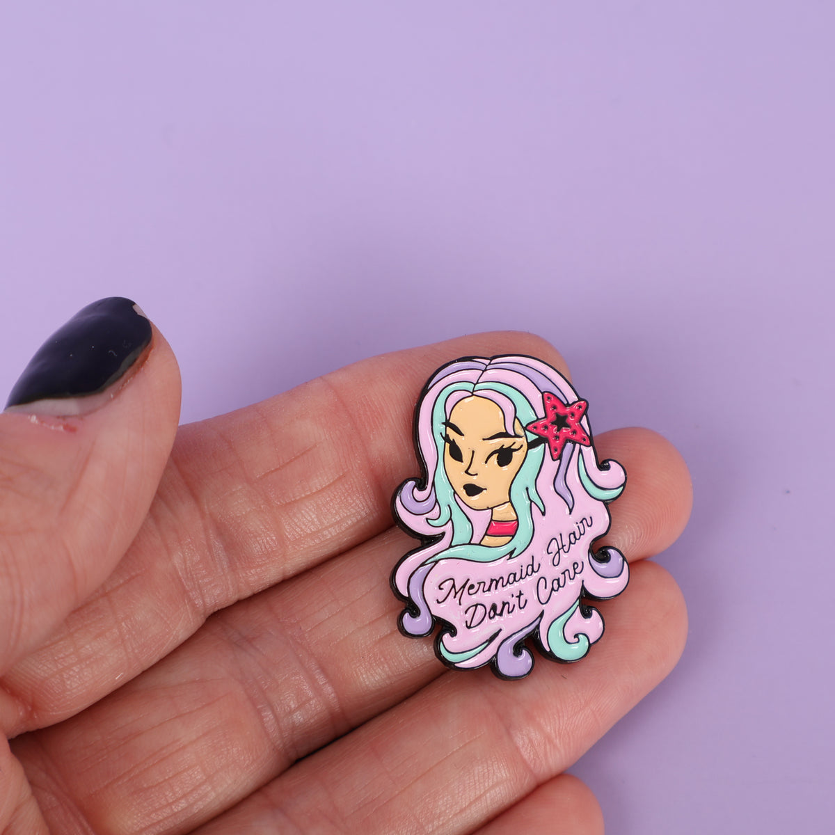 Mermaid Hair Don't Care Sample Enamel Pin