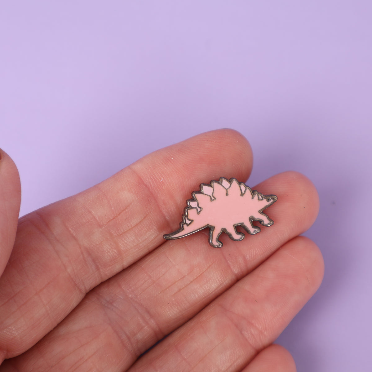 Pink Stegosaurus Sample Enamel Pin