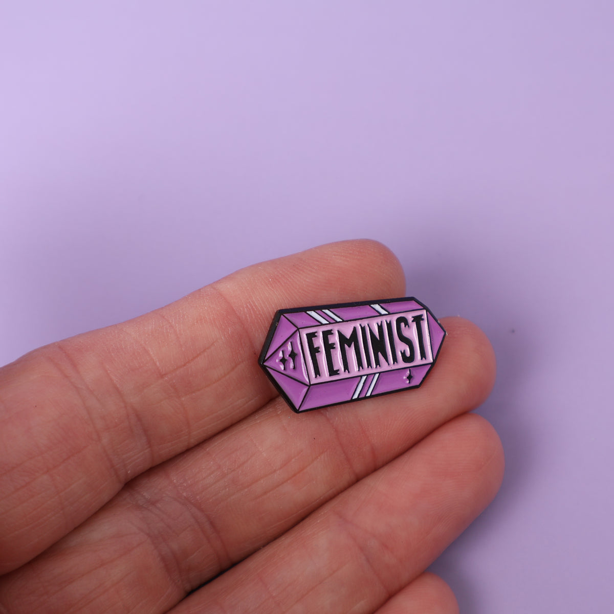 Feminist Crystal Sample Enamel Pin