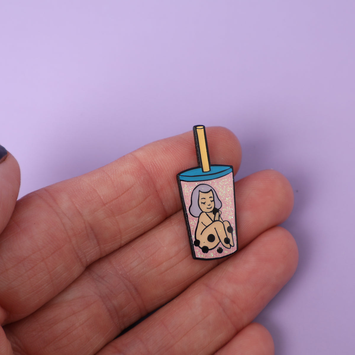 Boba Girl Sample Enamel Pin