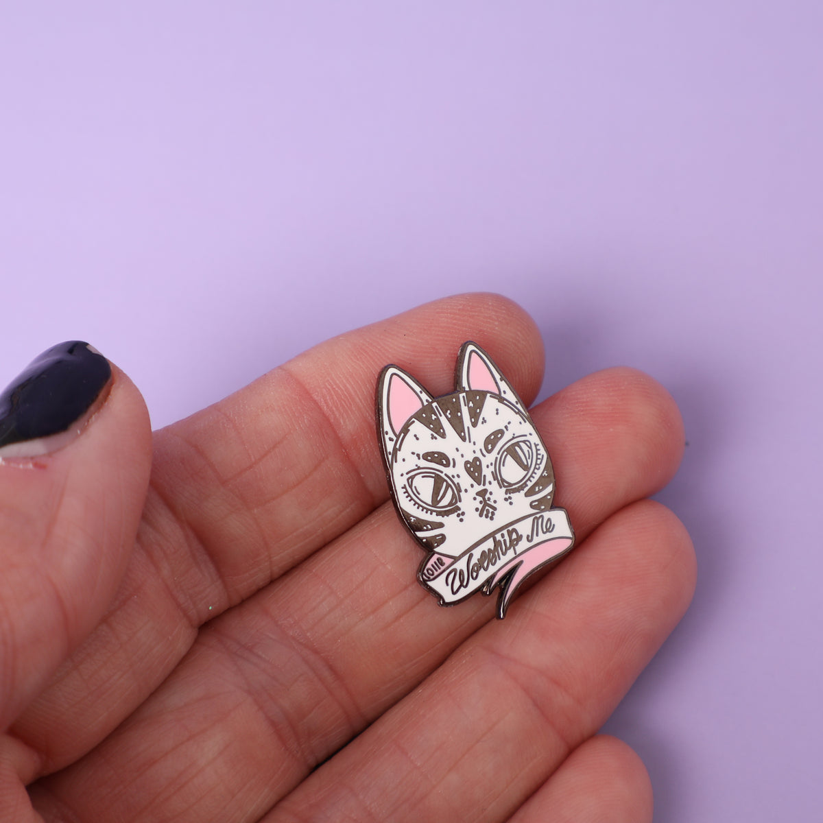 Worship Me Cat Sample Enamel Pin