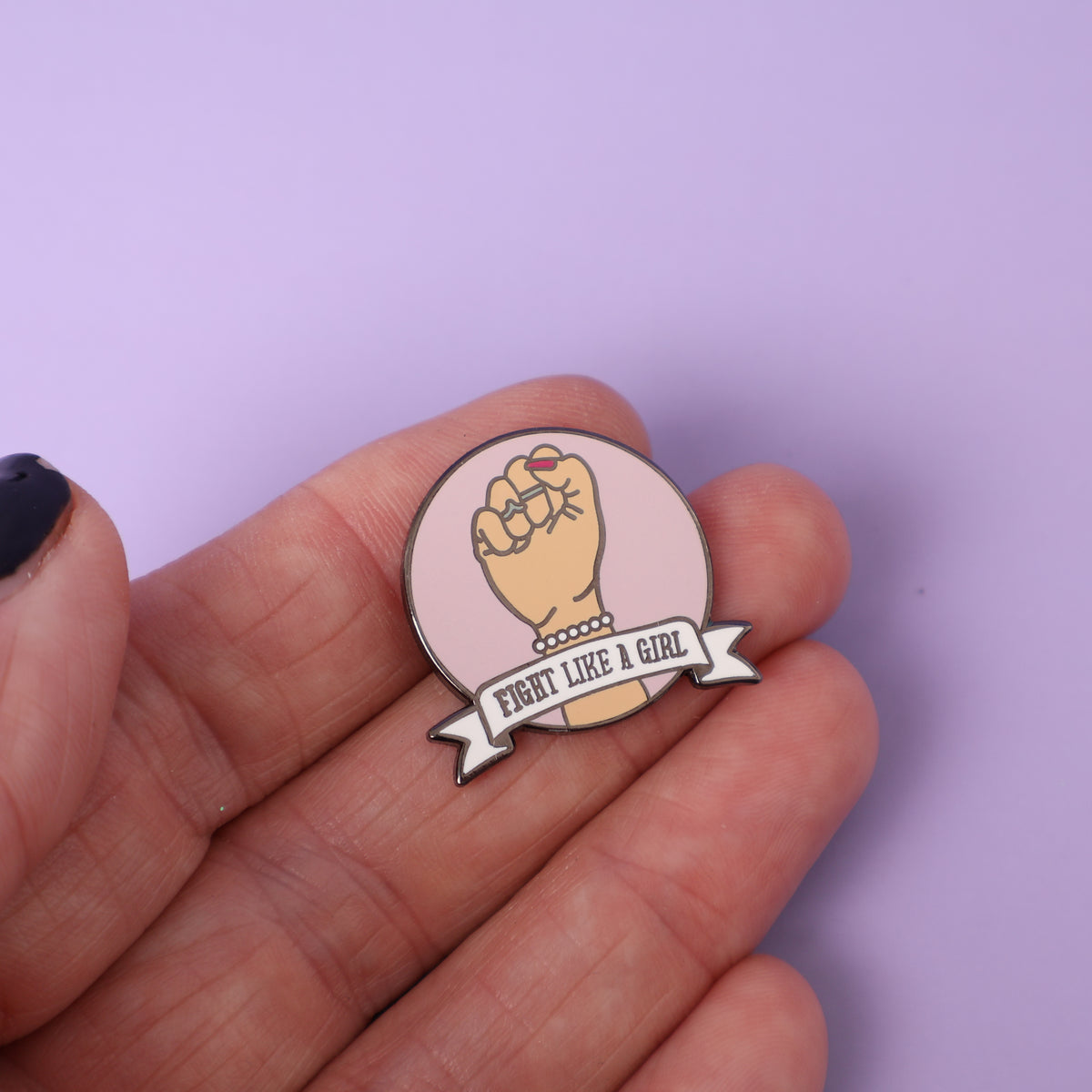 Fight Like A Girl Sample Enamel Pin