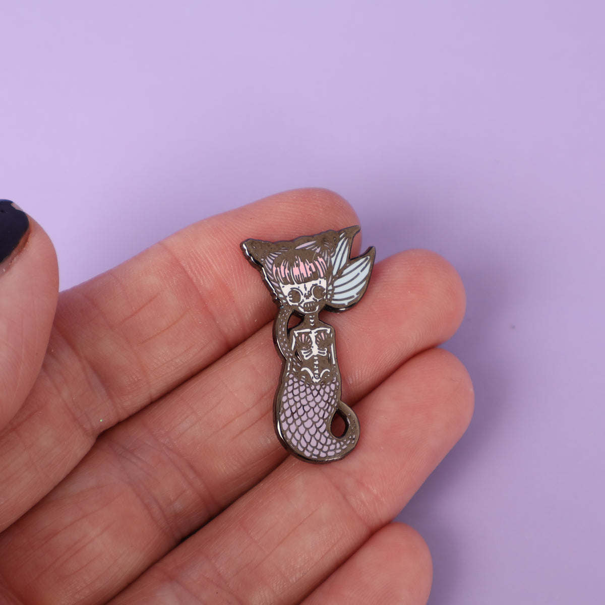 Mermaid Skeleton Sample Enamel Pin