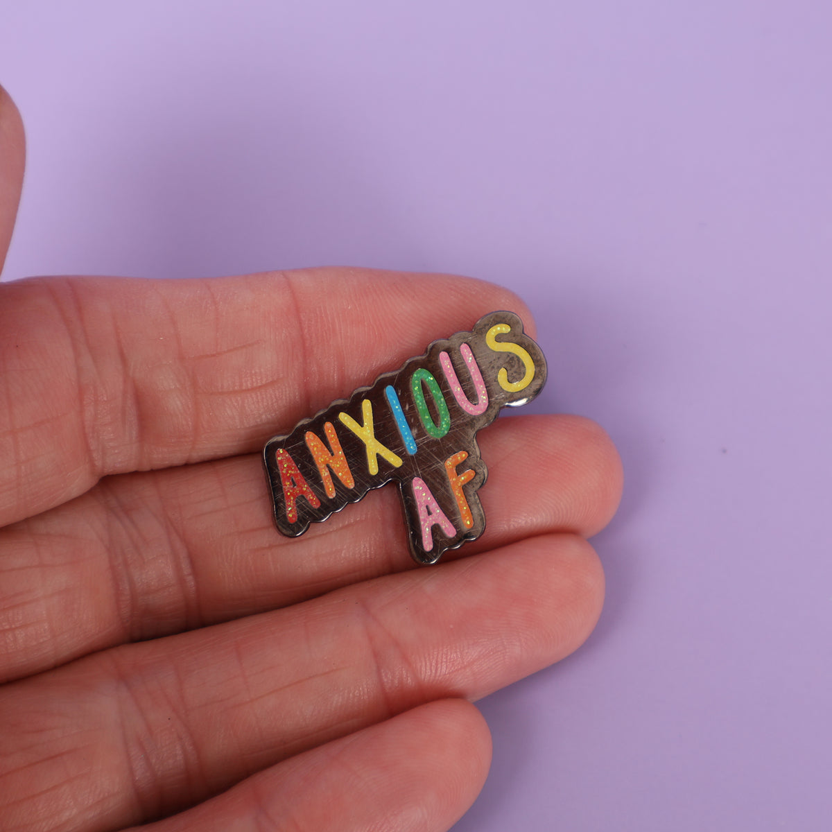 Anxious AF Sample Enamel Pin