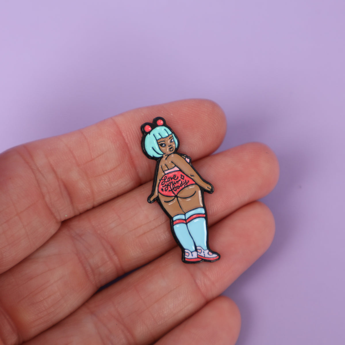 Love Your Body Girl Sample Enamel Pin
