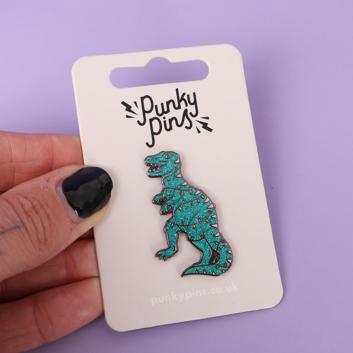 Christmas Dinosaur Green Sample Enamel Pin