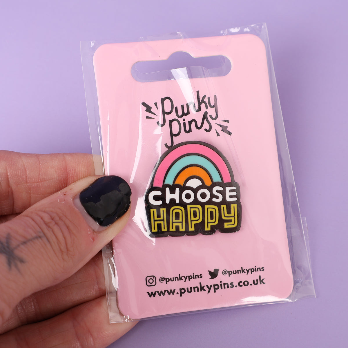 Choose Happy Sample Enamel Pin
