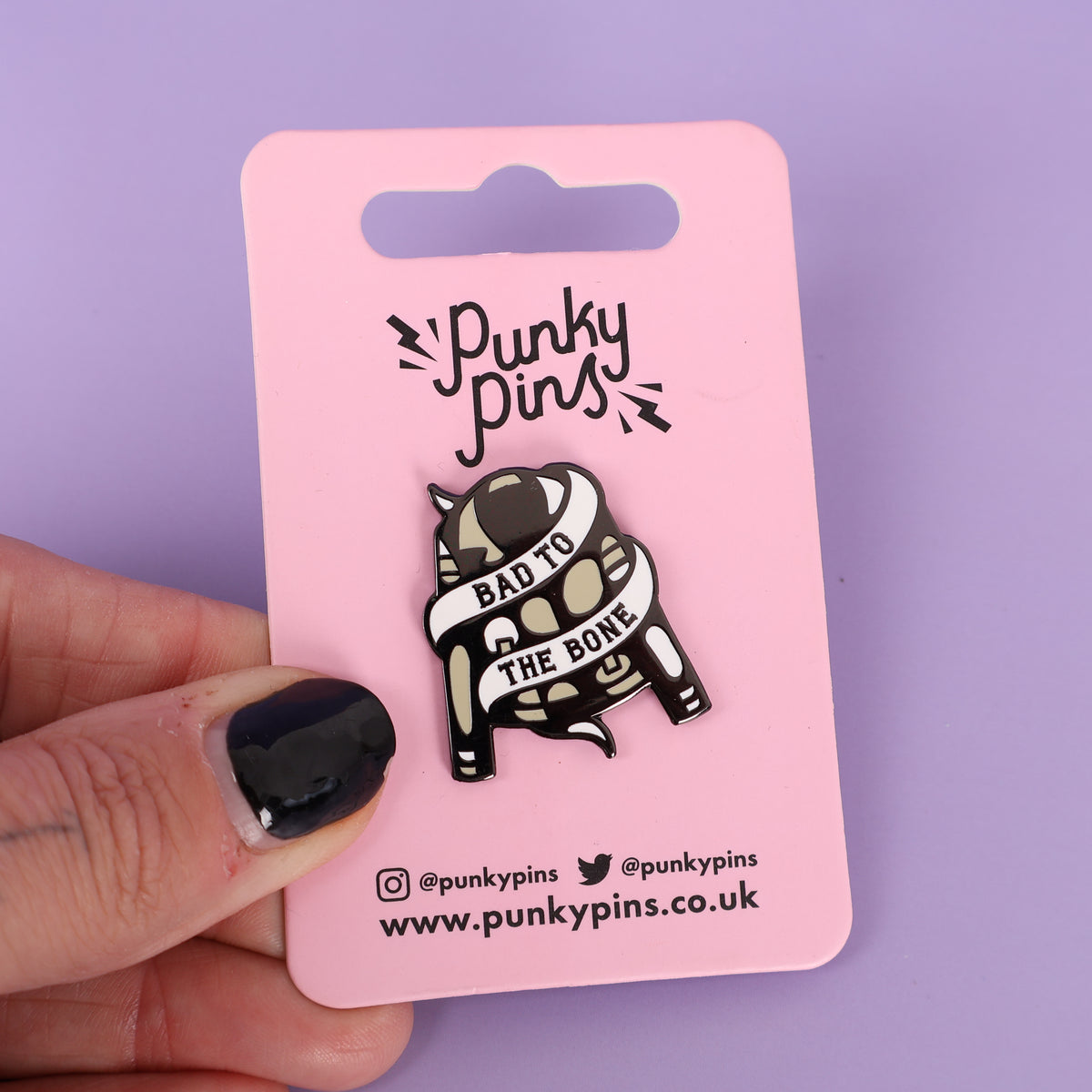 Bad To The Bone Sample Enamel Pin