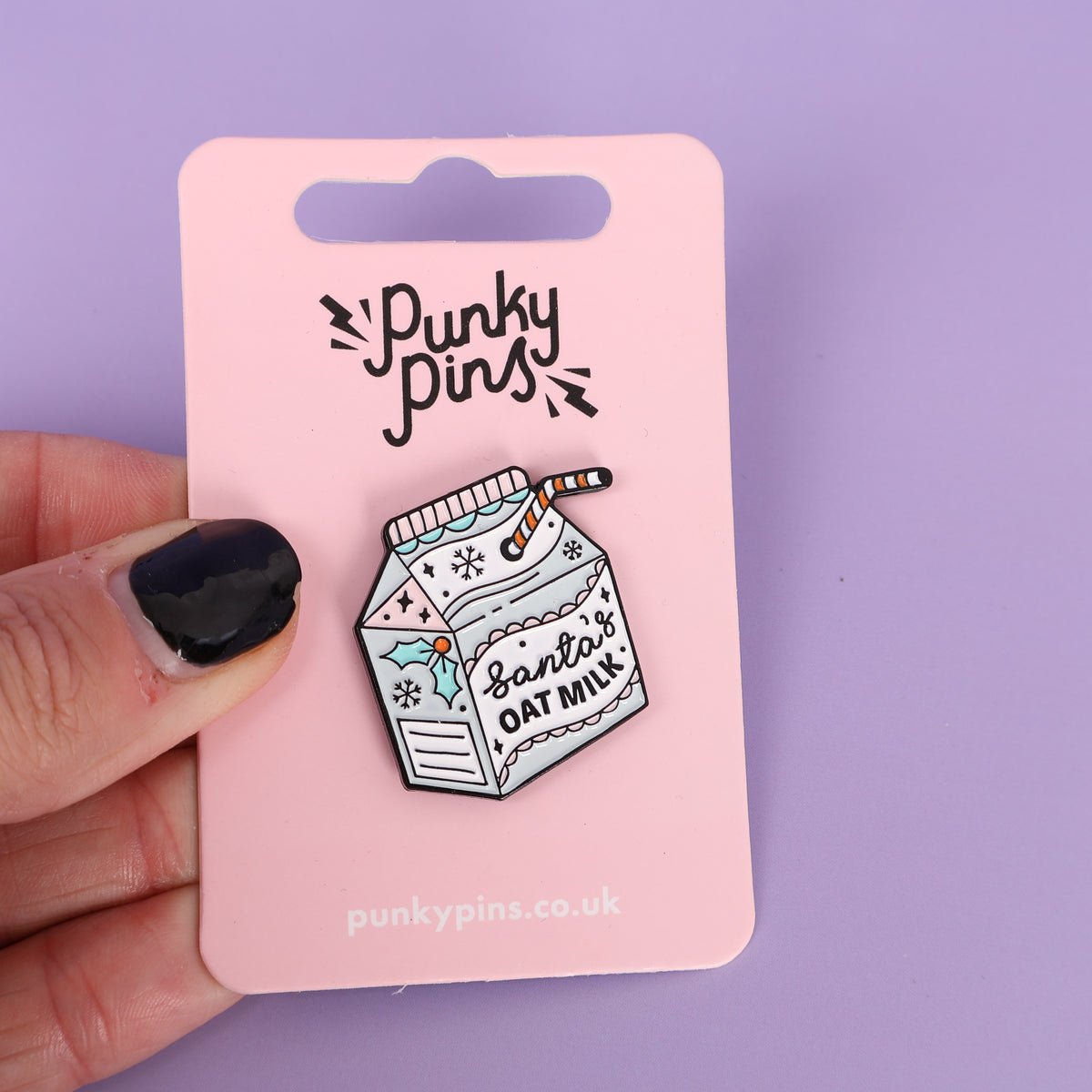 Santa's Oat Milk Sample Enamel Pin