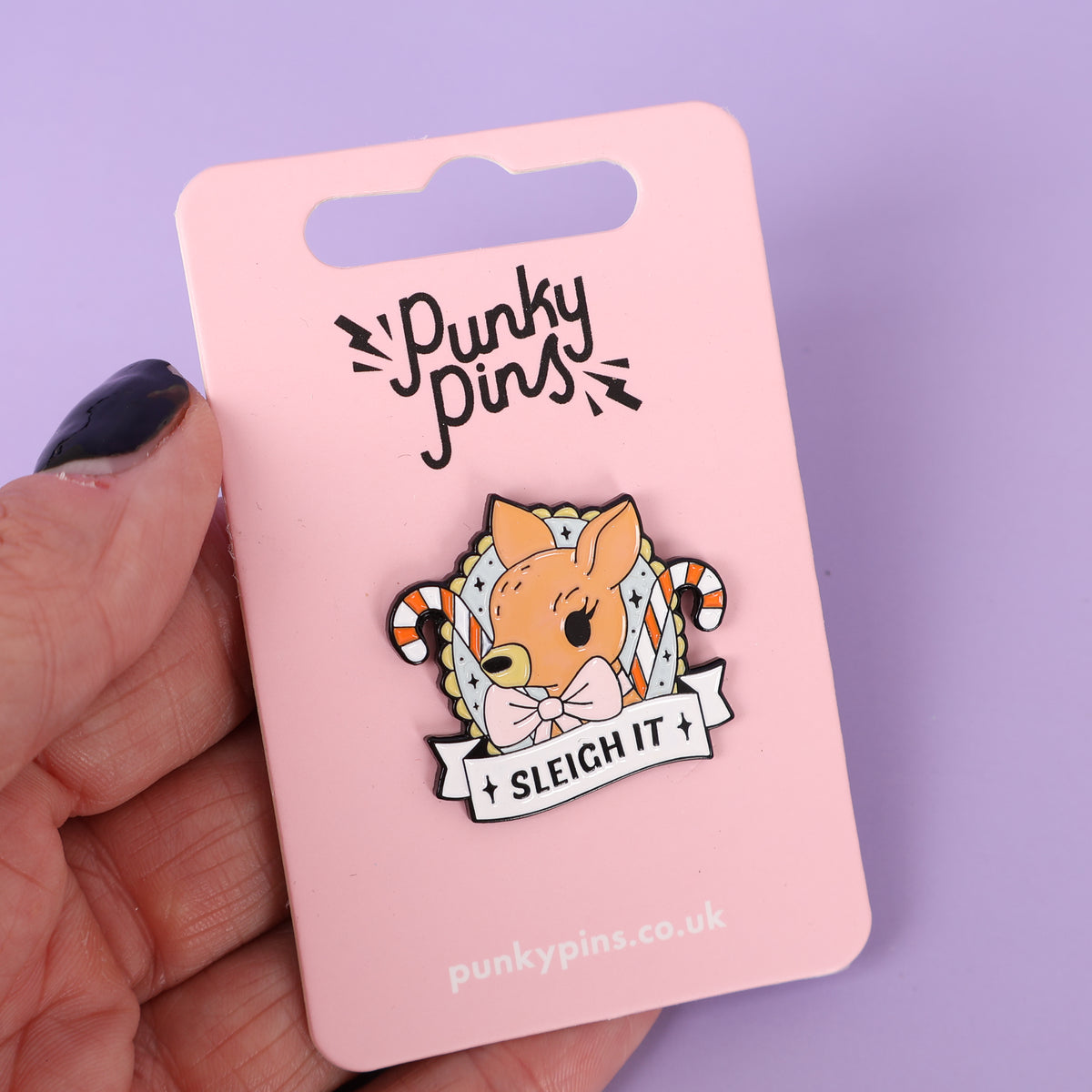 Sleigh It Sample Enamel Pin