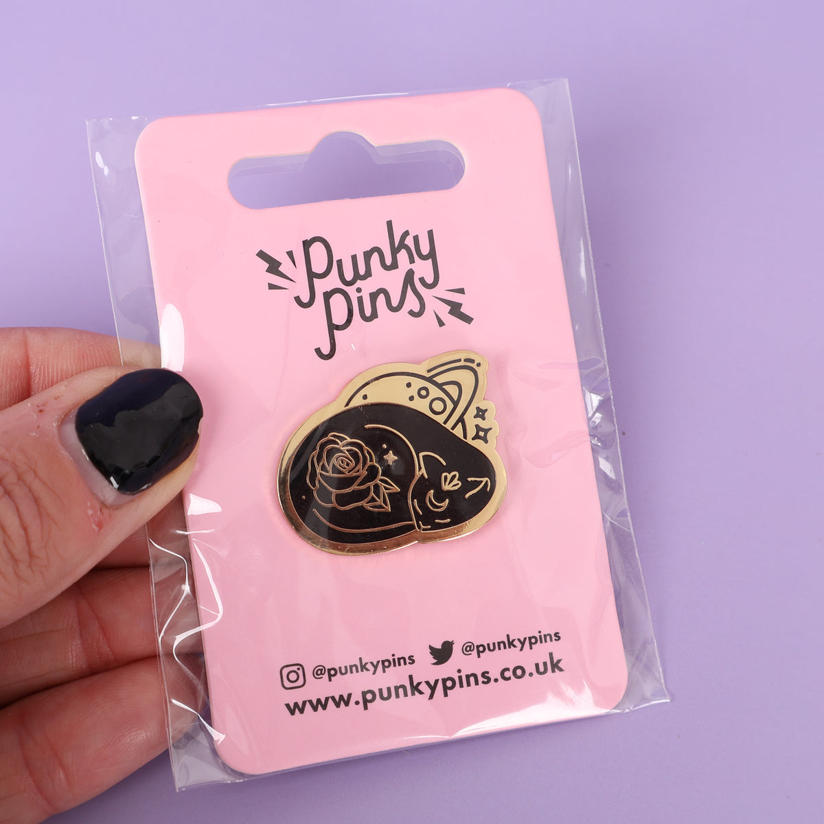 Sleeping Rose Cat Sample Enamel Pin