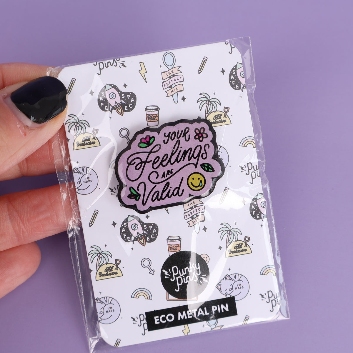 Your Feelings Are Valid Eco Metal Pin - Sale