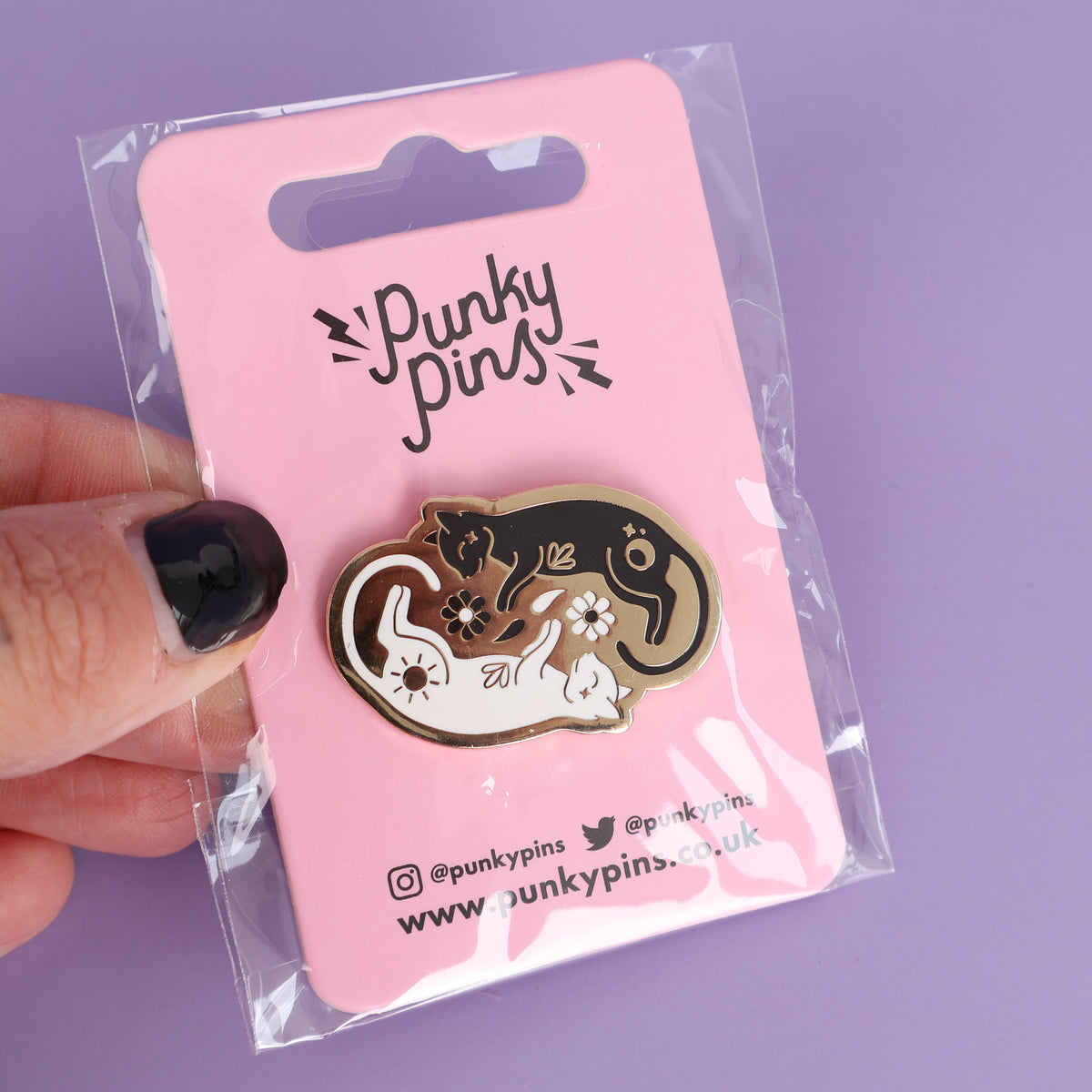 Twin Kitties Enamel Pin - Sale