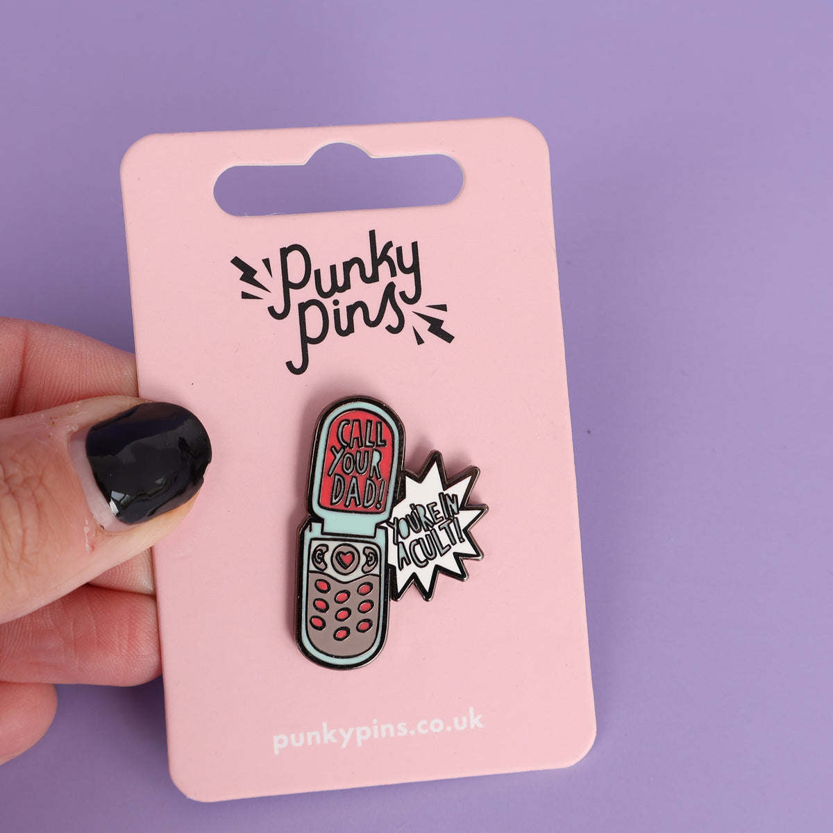 Call Your Dad! You're In A Cult! Enamel Pin - Sale