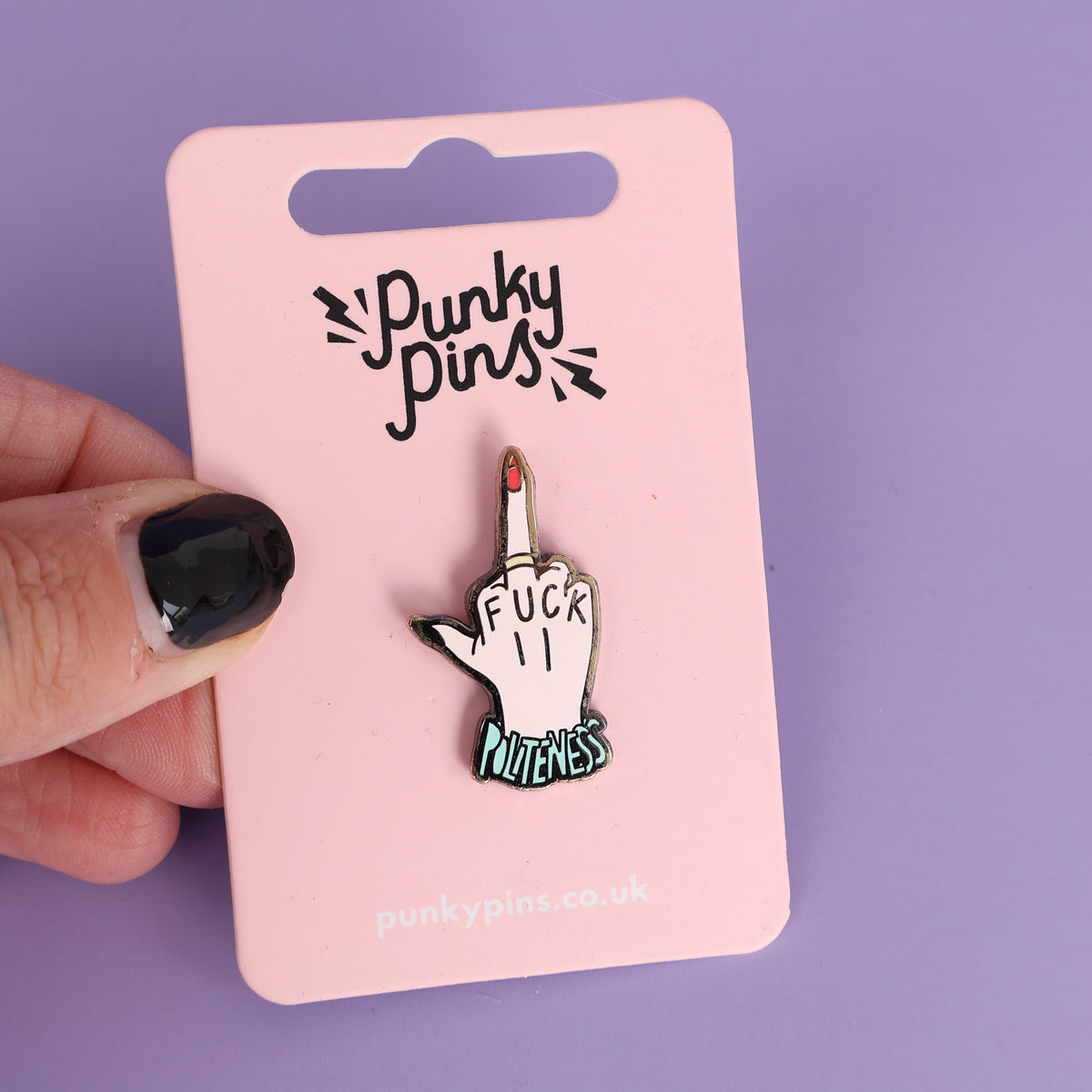 Fuck Politeness Enamel Pin - Sale