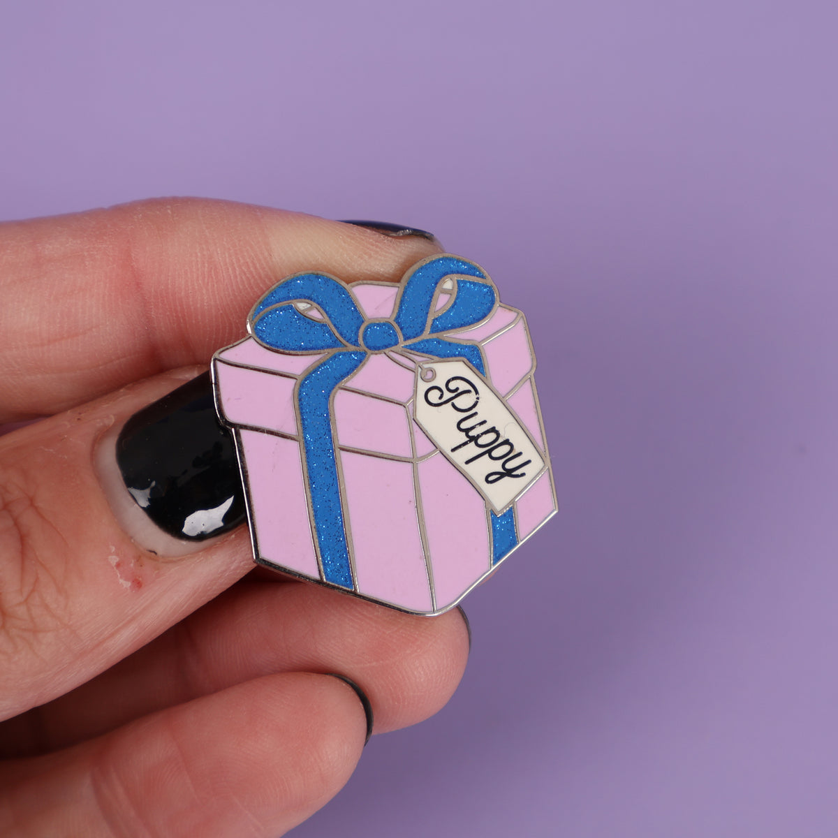 Puppy Present Enamel Pin - Sample Sale