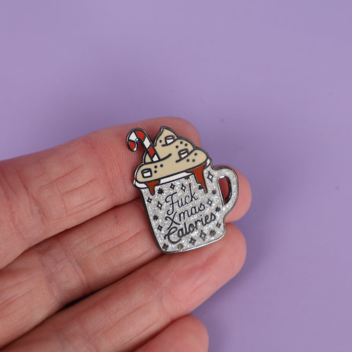 Fuck Xmas Calories Enamel Pin - Sample Sale