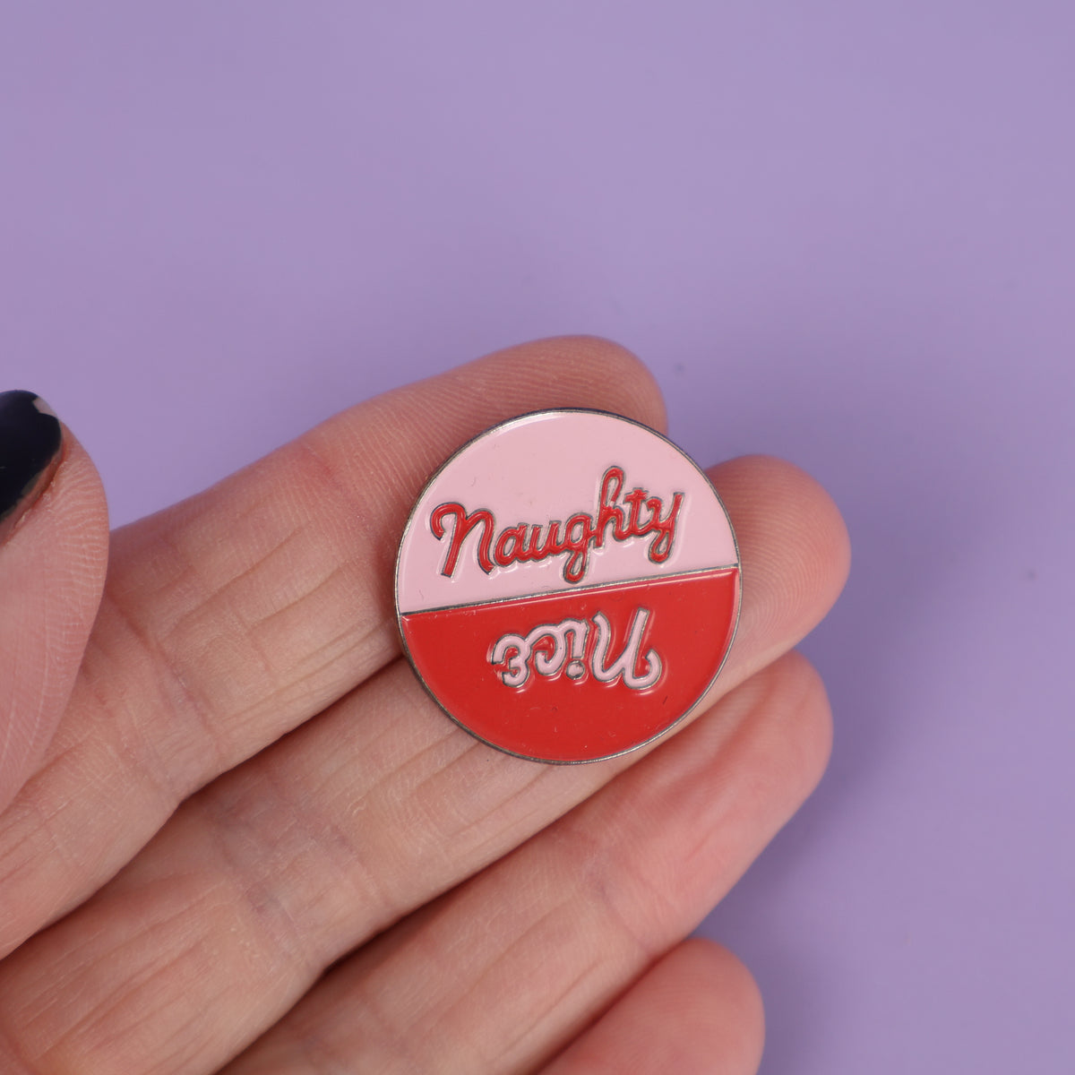 Naughty Nice Enamel Pin - Sample Sale