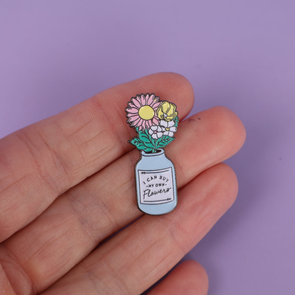 I Can Buy My Own Flowers Enamel Pin - Sample Sale