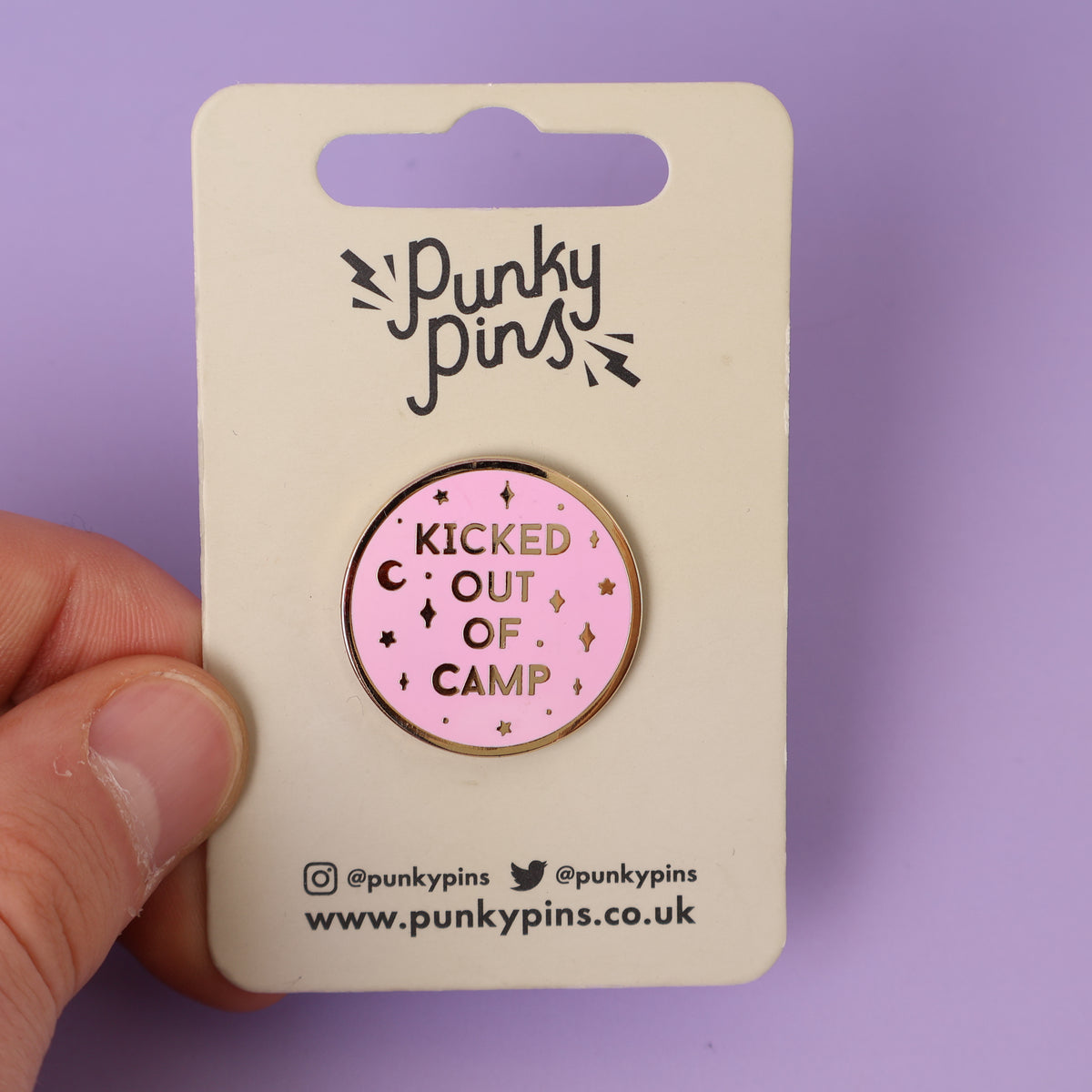 Kicked Out Of Camp Enamel Pin - Sample Sale