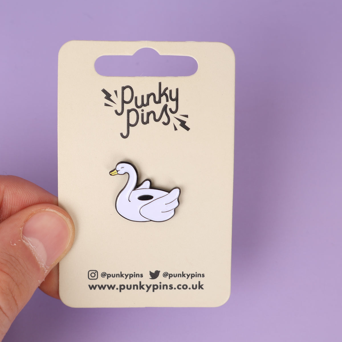 Swan Rubber Ring Enamel Pin - Sample Sale
