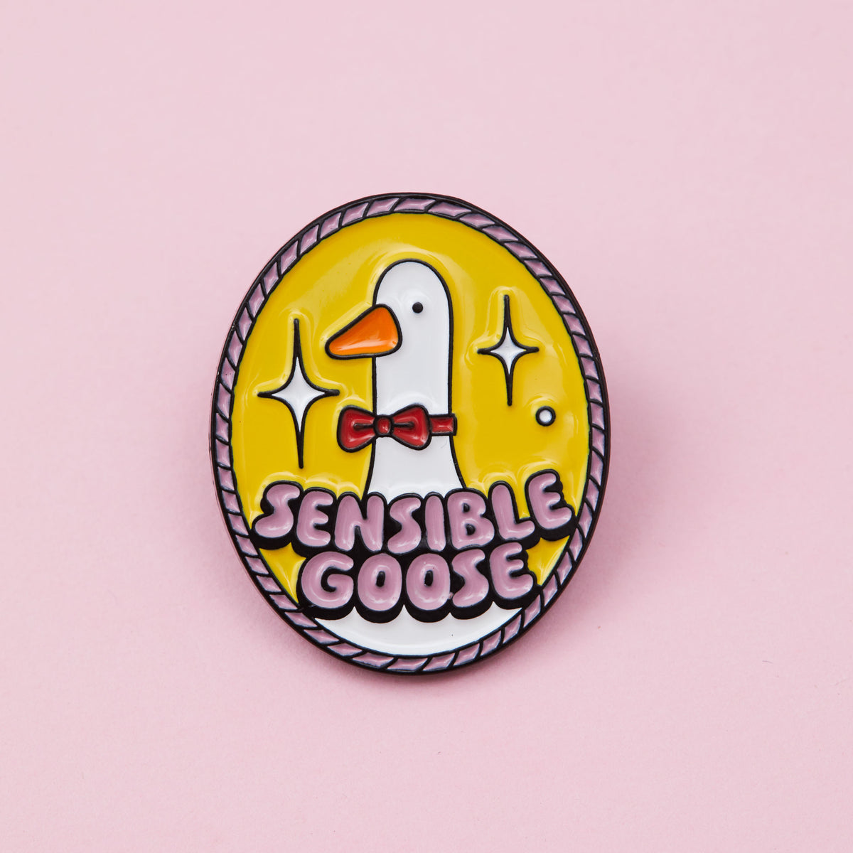 Sensible Goose Oval Enamel Pin
