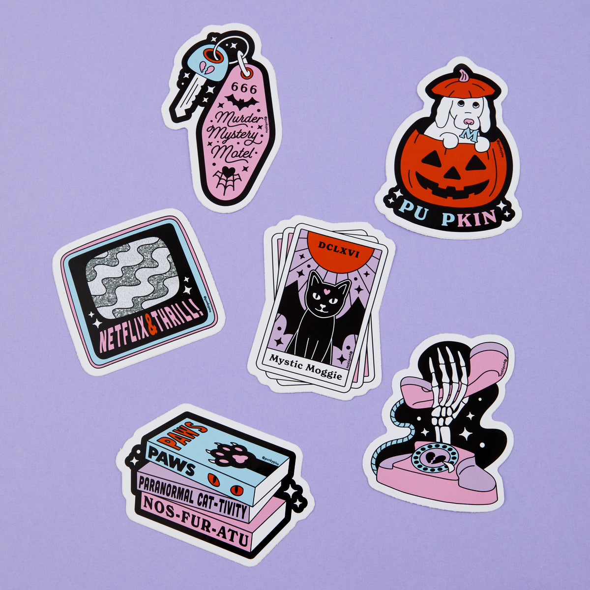 Cat Horror Books Vinyl Sticker