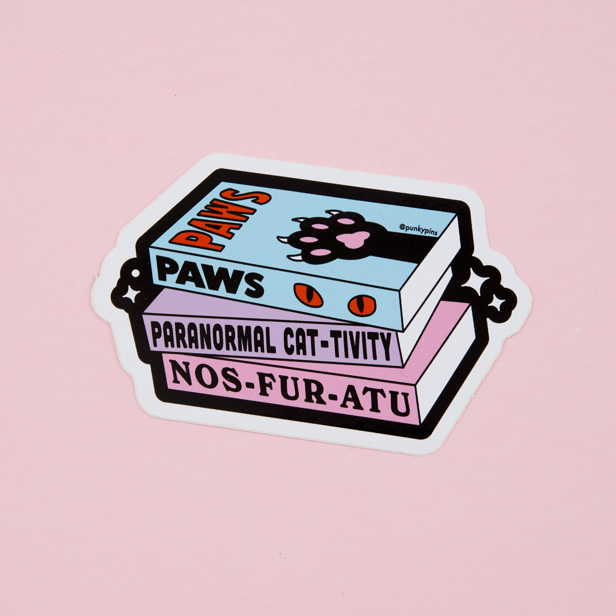 Cat Horror Books Vinyl Sticker