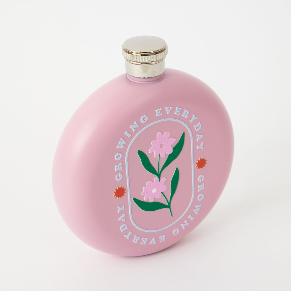 Growing Everyday Pale Pink Hip Flask