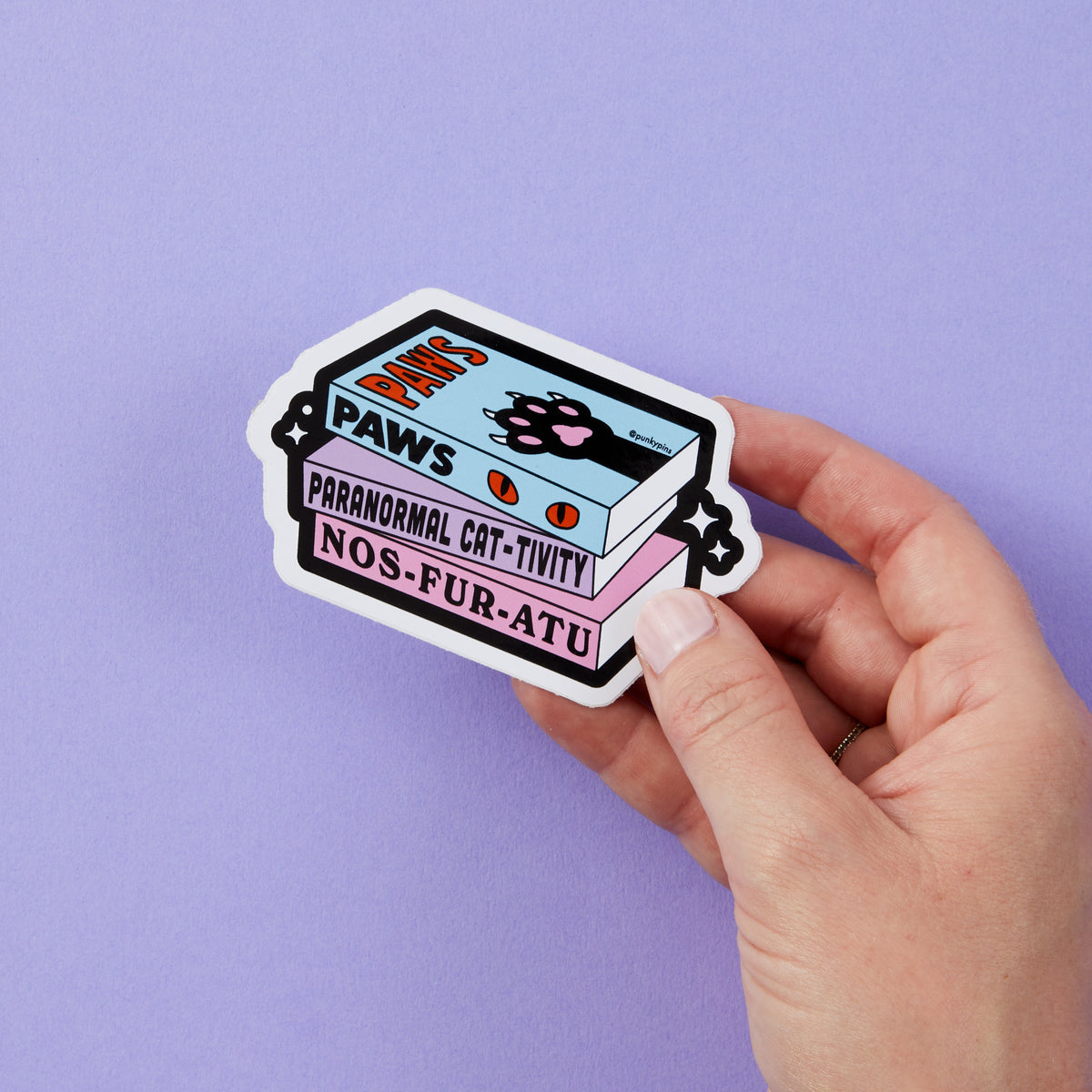 Cat Horror Books Vinyl Sticker