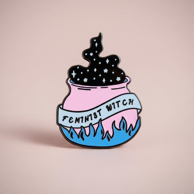 Feminist Witch Cauldron Enamel Pin