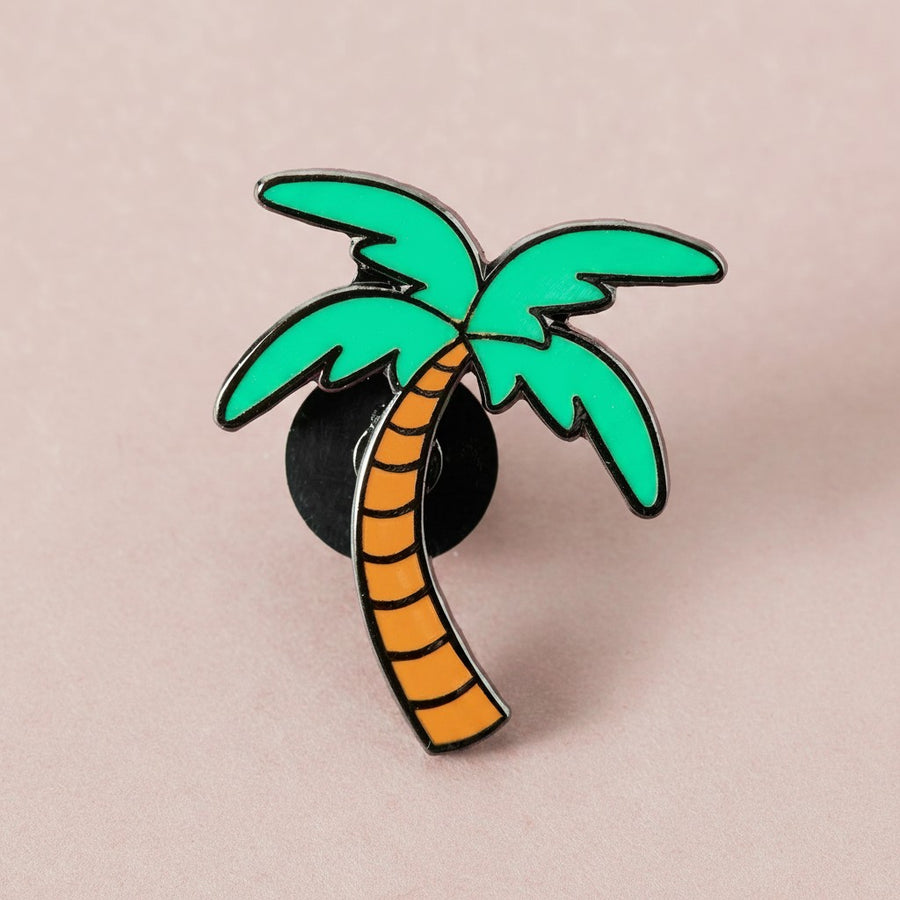pin the coconut on the palm tree Palm Tree Enamel Pin – punkypins