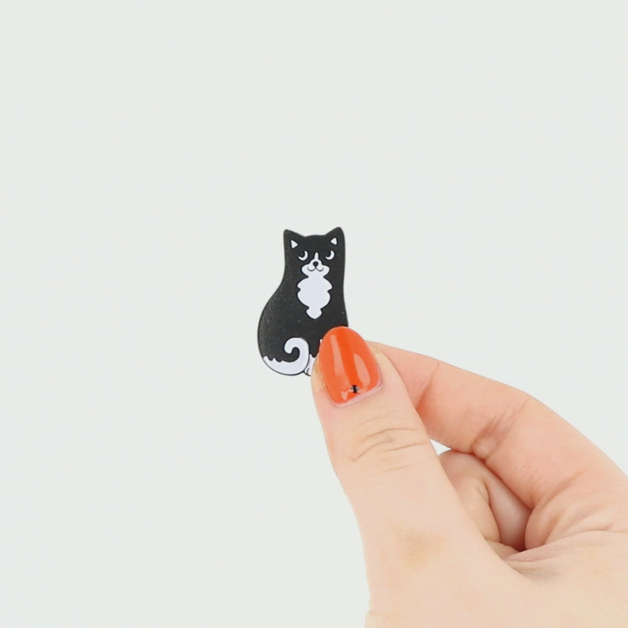 Black & White Cat Enamel Pin