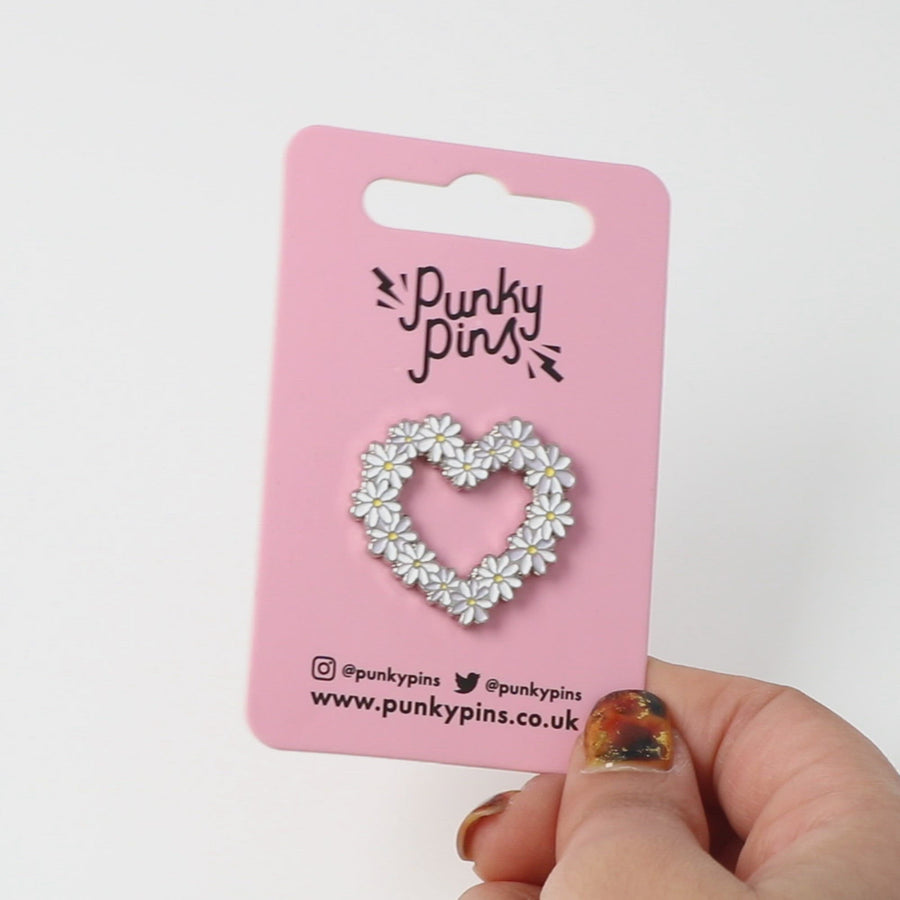 Daisy Heart Enamel Pin