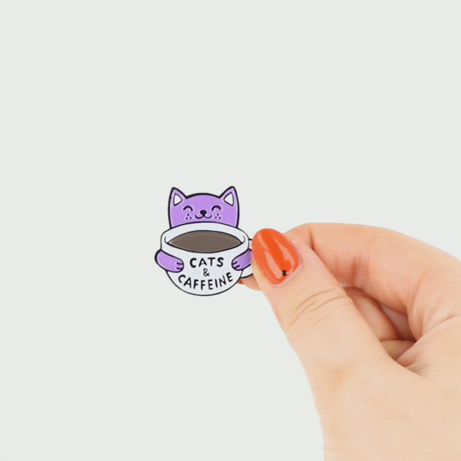 Cats & Caffeine Enamel Pin