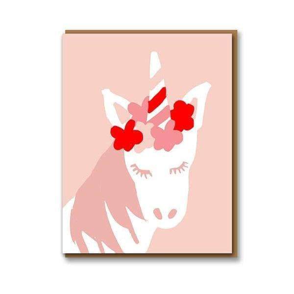Pink Unicorn Greetings Card