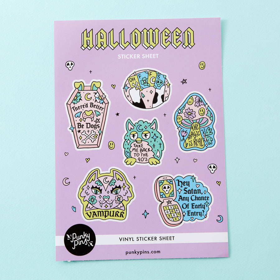 Punky Pins 90'S Halloween A5 Vinyl Sticker Sheet