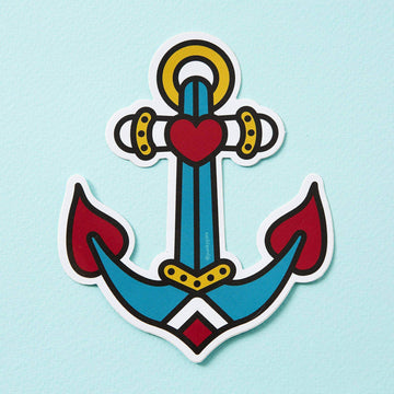 Anchor Tattoo Inspired Vinyl Laptop Sticker